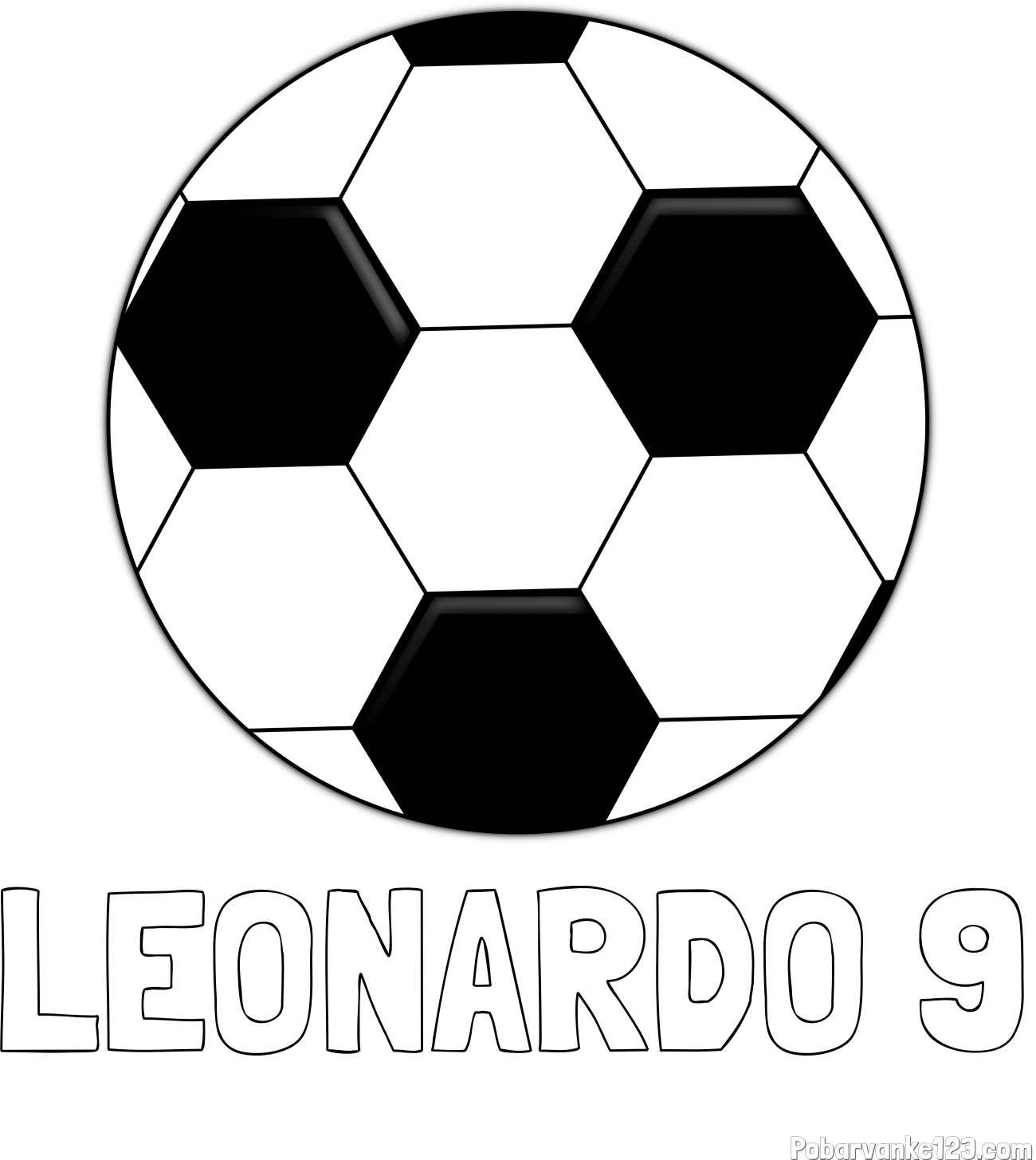 Pobarvanka imena LEONARDO 9 in pobarvanka nogometne žoge