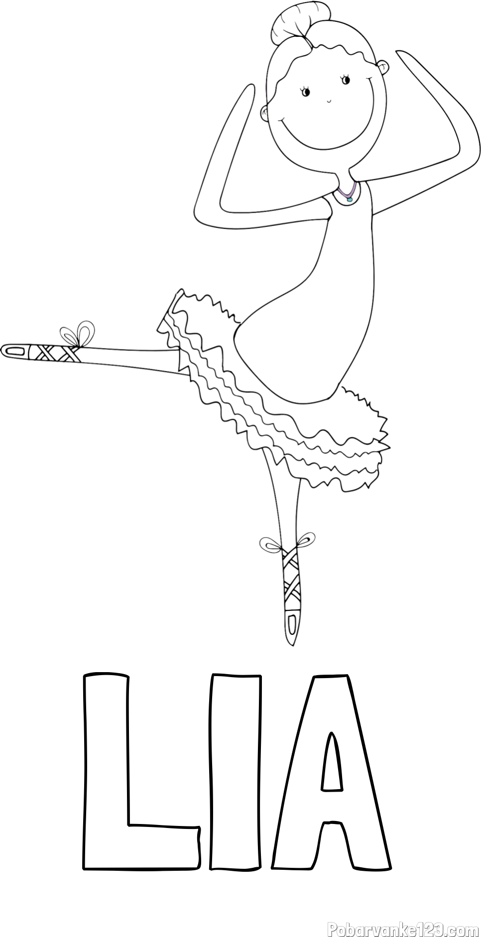 Pobarvanka imena LIA in pobarvanka balerine