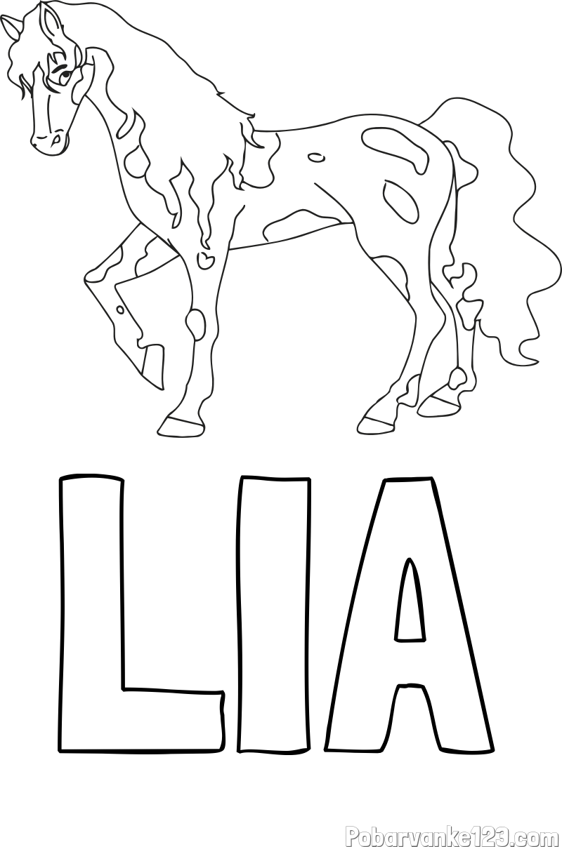 Pobarvanka imena LIA in pobarvanka lisastega konja