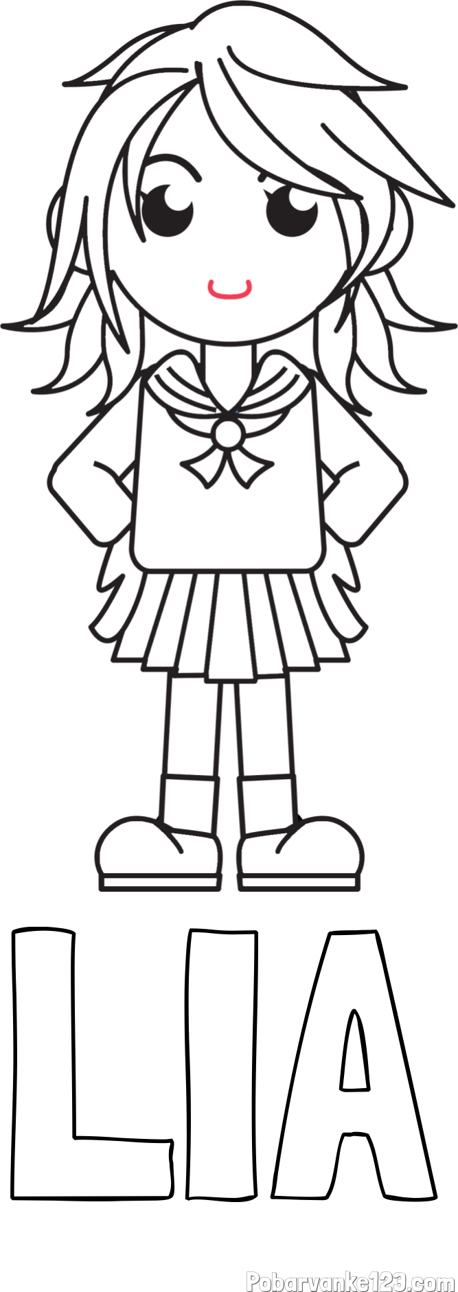 Pobarvanka imena LIA in pobarvanka šolarke