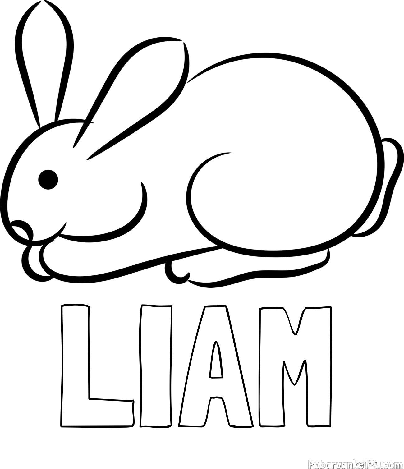 Pobarvanka imena LIAM in pobarvanka majhnega zajčka