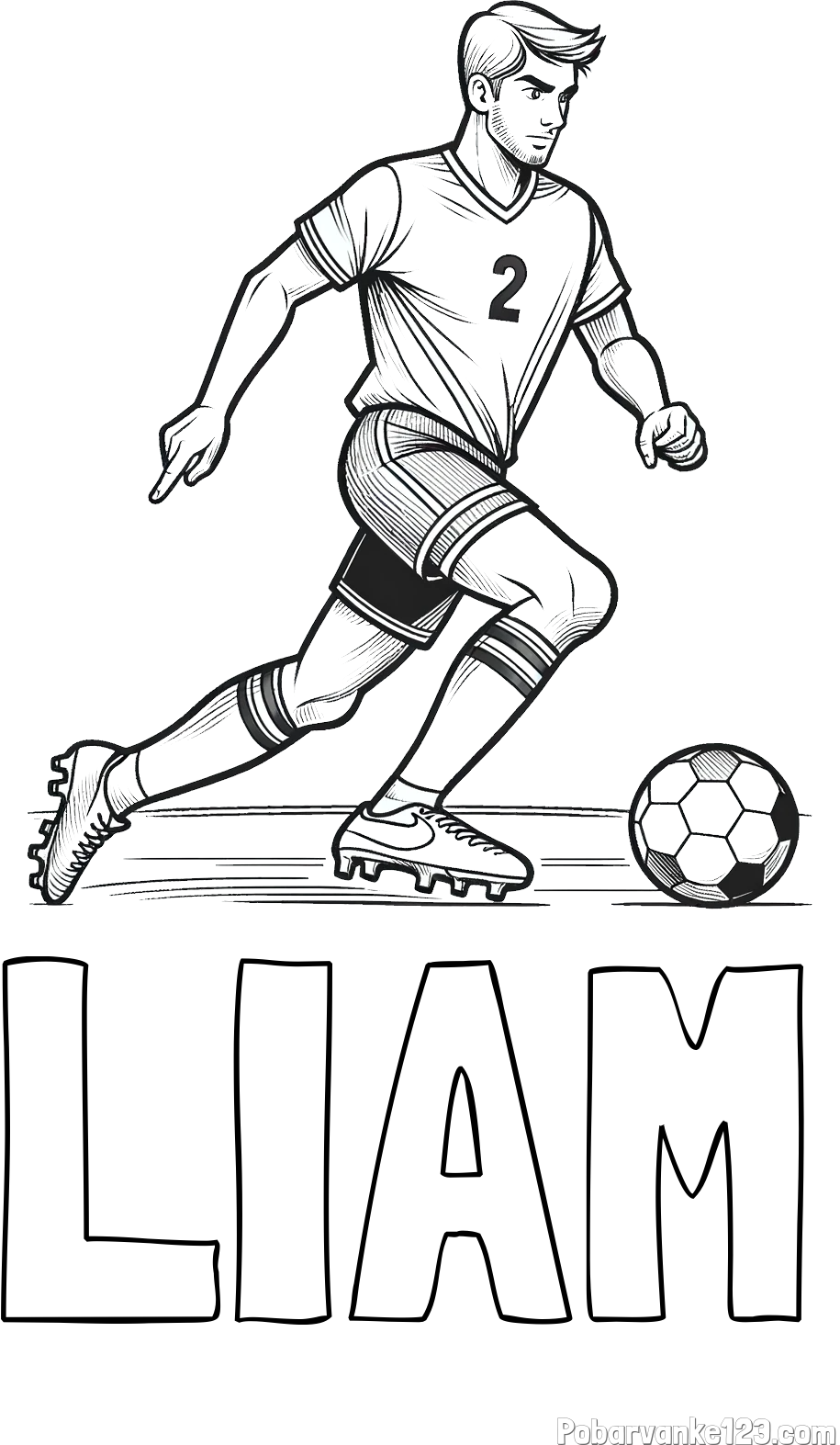 Pobarvanka imena LIAM in pobarvanka nogometaša