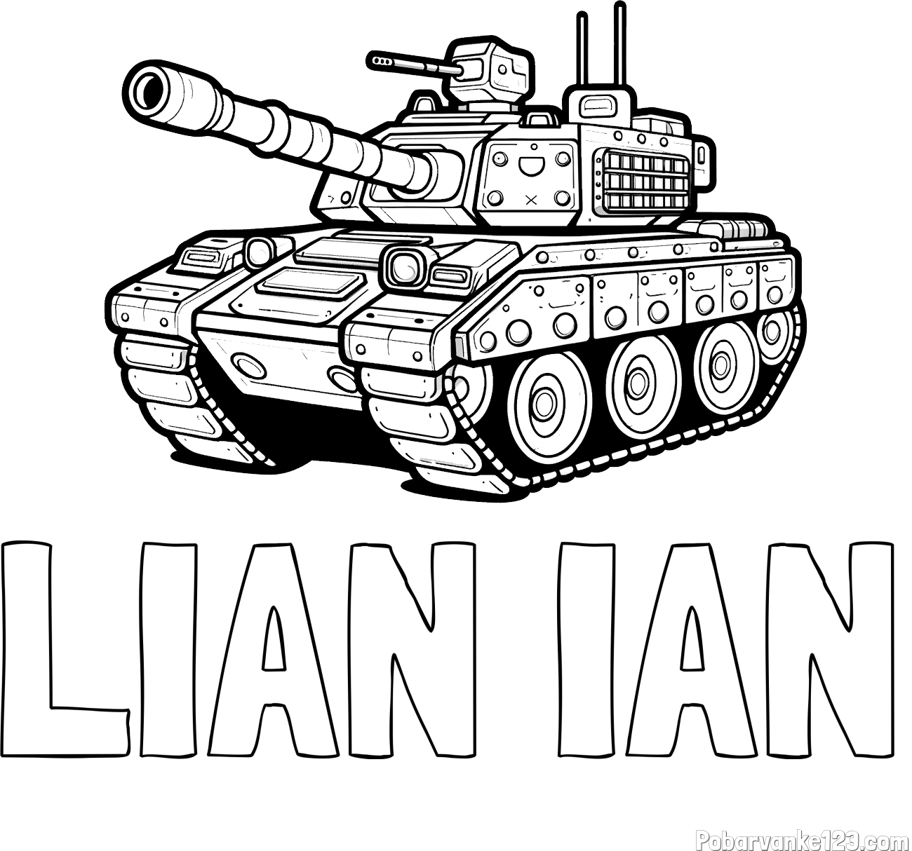 Pobarvanka imena LIAN IAN in pobarvanka tanka