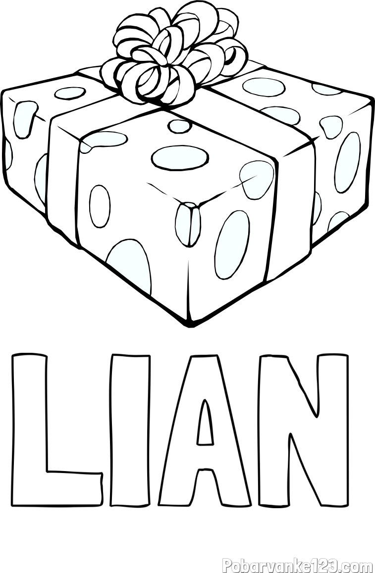 Pobarvanka imena LIAN in božično darilo