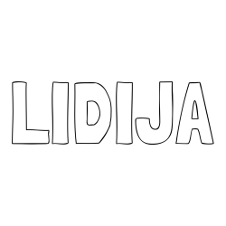 Online izdelana pobarvanka - Pobarvanka imena LIDIJA