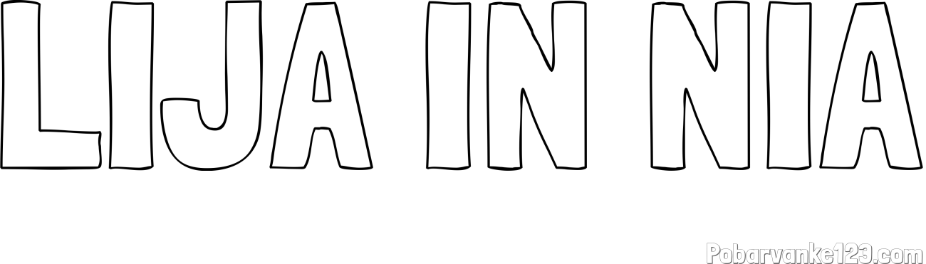 Pobarvanka imena LIJA IN NIA