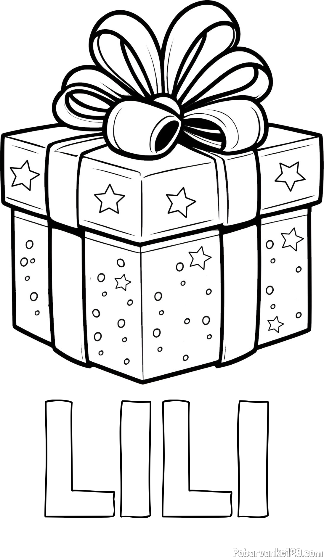 Pobarvanka imena LILI in pobarvanka božičnega darila