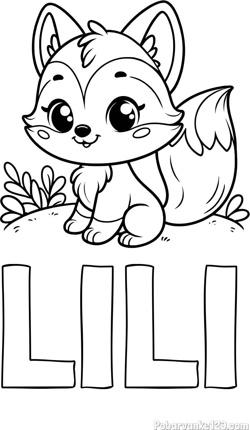 Pobarvanka imena LILI in pobarvanka lisičke