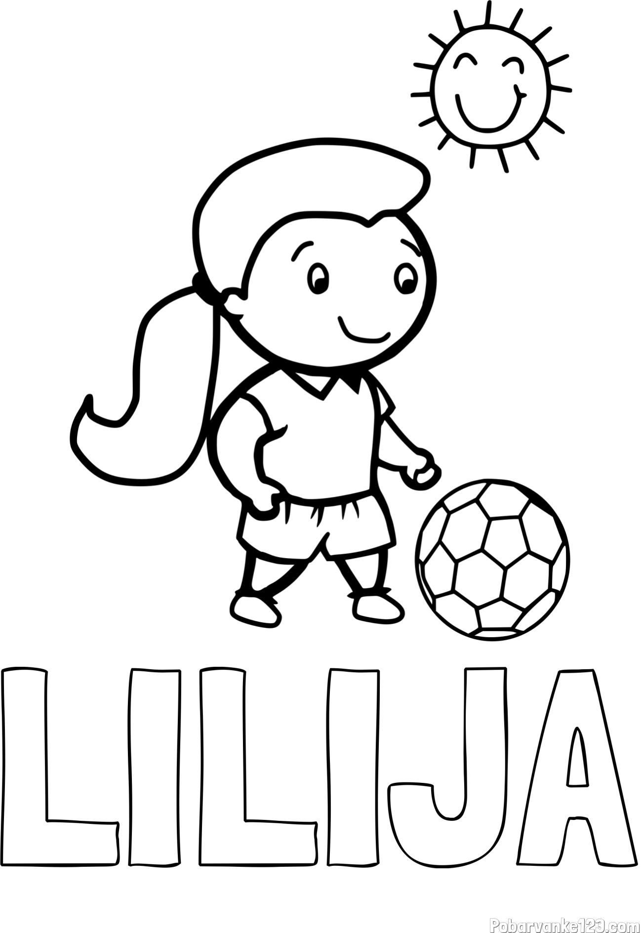 Pobarvanka imena LILIJA in pobarvanka nogometašice