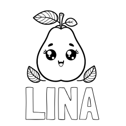 Pobarvanka imena LINA in pobarvanka hruške