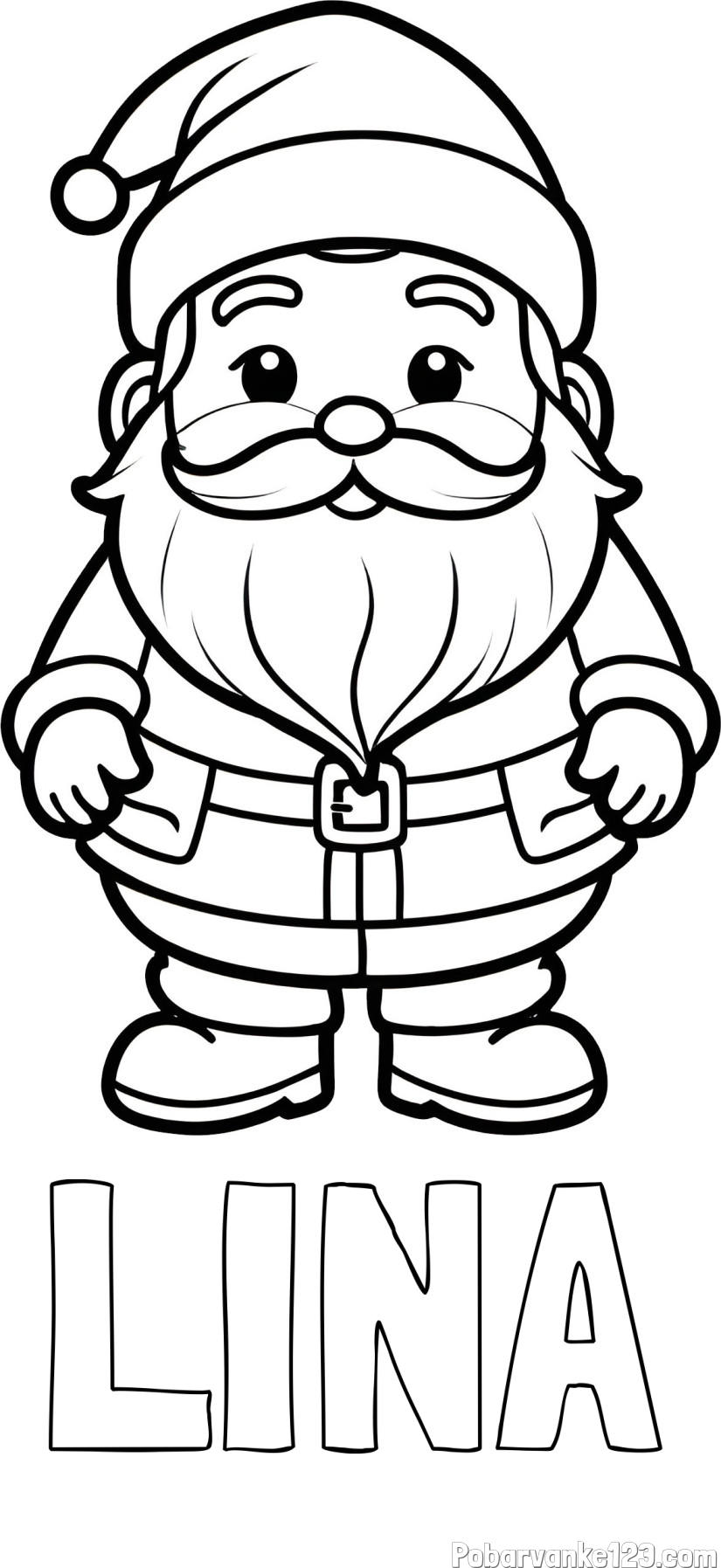 Pobarvanka imena LINA in simpatična pobarvanka Božička