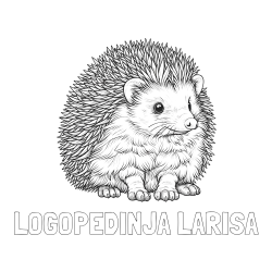 Online izdelana pobarvanka - Pobarvanka imena LOGOPEDINJA LARISA in pobarvanka nasmejanega ježa