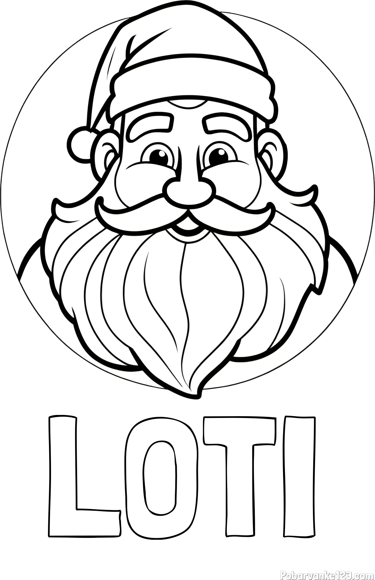 Pobarvanka imena LOTI in pobarvanka ljubkega in nasmejanega Božička