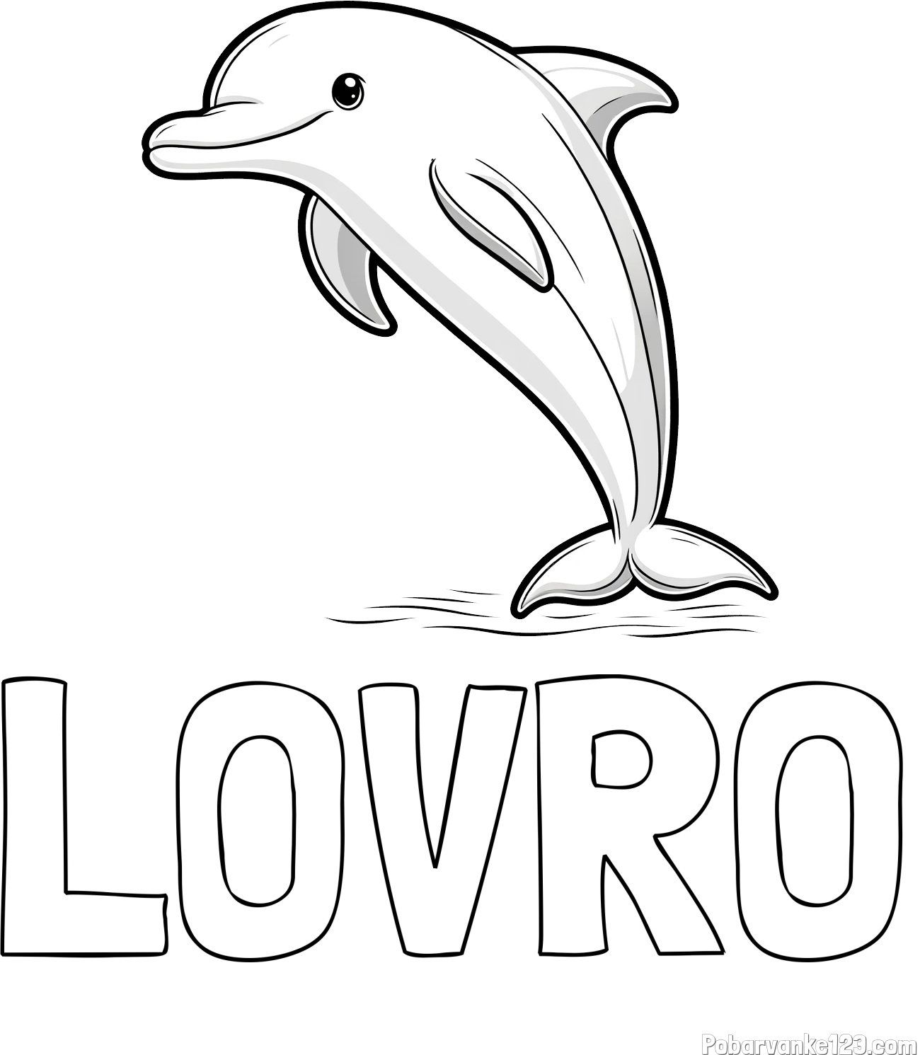 Pobarvanka imena LOVRO in pobarvanka delfina