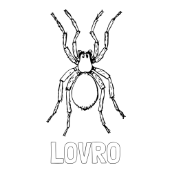 Online izdelana pobarvanka - Pobarvanka imena LOVRO in pobarvanka pajka - TARANTELA