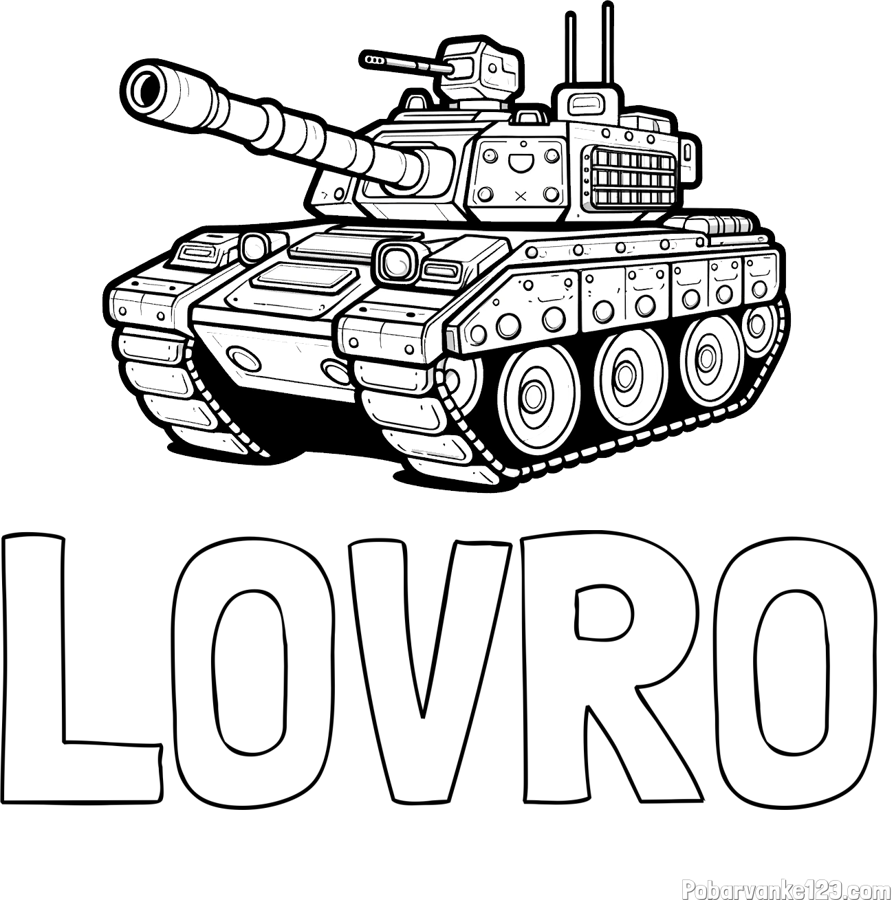 Pobarvanka imena LOVRO in pobarvanka tanka