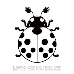 Online izdelana pobarvanka - Pobarvanka imena LOVRO VSE NAJ BOLJŠE in pobarvanka pikapolonice z velikimi tipalkami