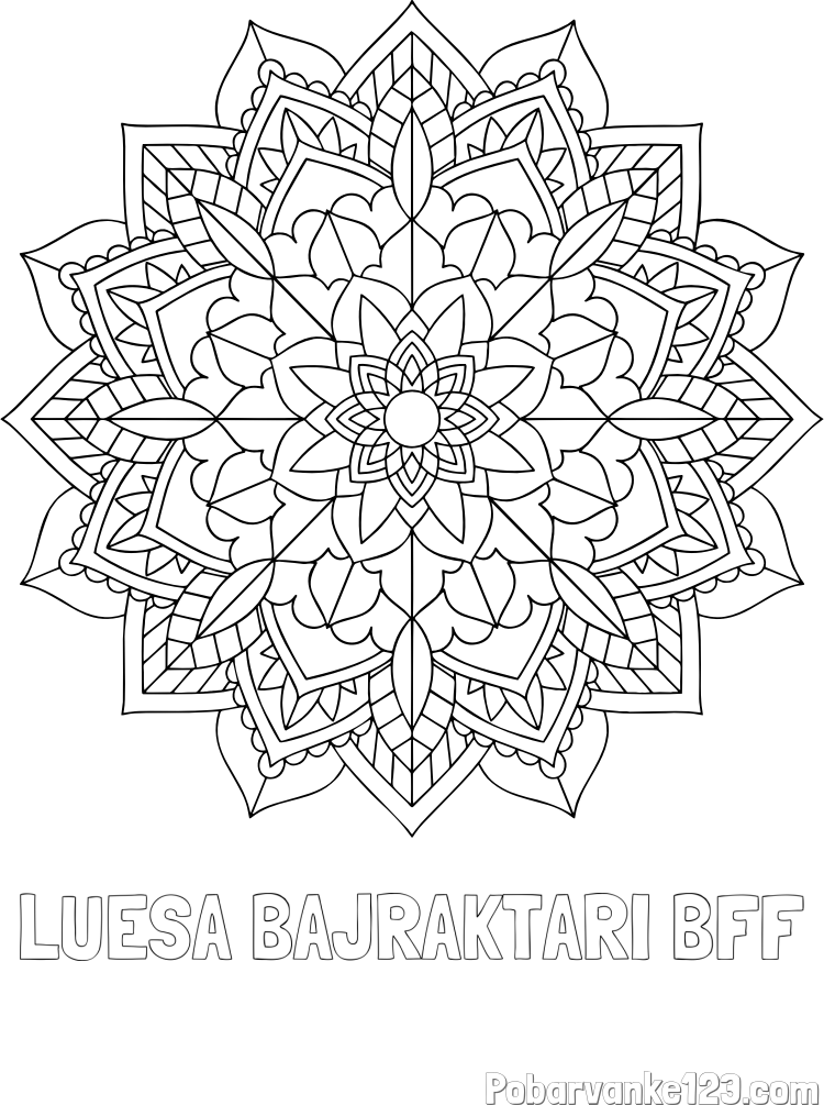 Pobarvanka imena LUESA BAJRAKTARI BFF in Čudovita pobarvanka mendale
