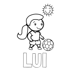 Online izdelana pobarvanka - Pobarvanka imena LUI in pobarvanka nogometašice