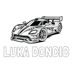 Online izdelana pobarvanka - Pobarvanka imena LUKA DONĆIĆ in pobarvanka modernega športnega avtomobila