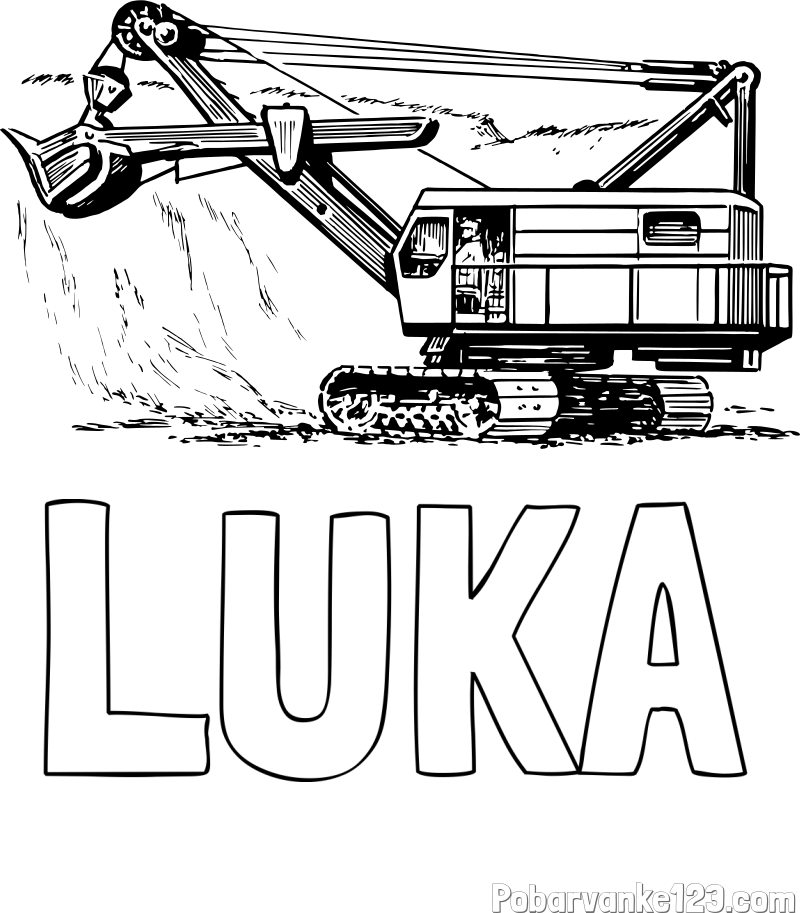 Pobarvanka imena LUKA in pobarvanka bagra 2