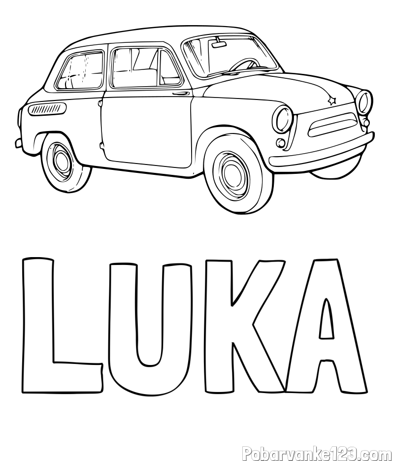 Pobarvanka imena LUKA in pobarvanka fička