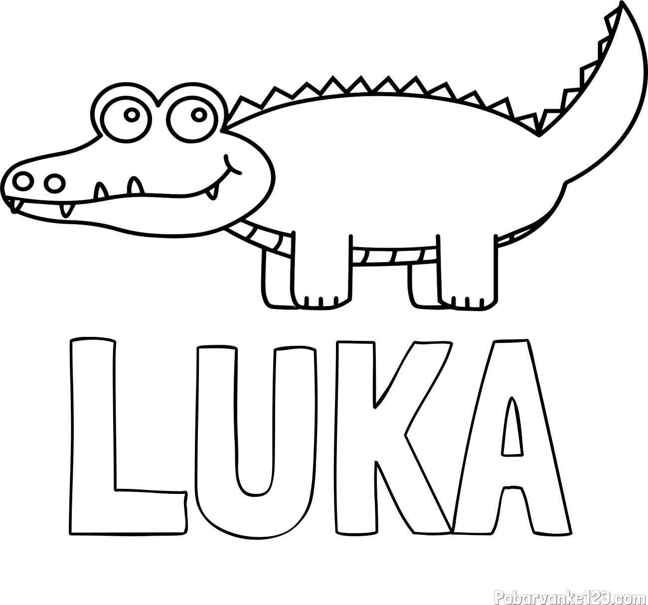 Pobarvanka imena LUKA in pobarvanka krokodilčka