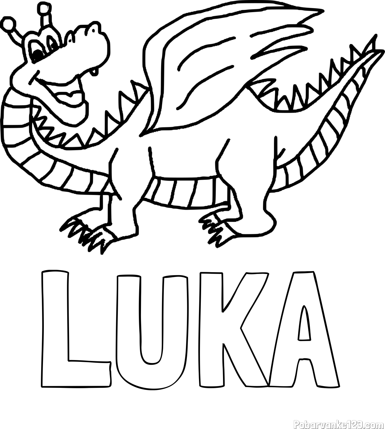 Pobarvanka imena LUKA in pobarvanka zmajčka