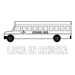 Online izdelana pobarvanka - Pobarvanka imena LUKA IN REBEKA in pobarvanka šolskega avtobusa