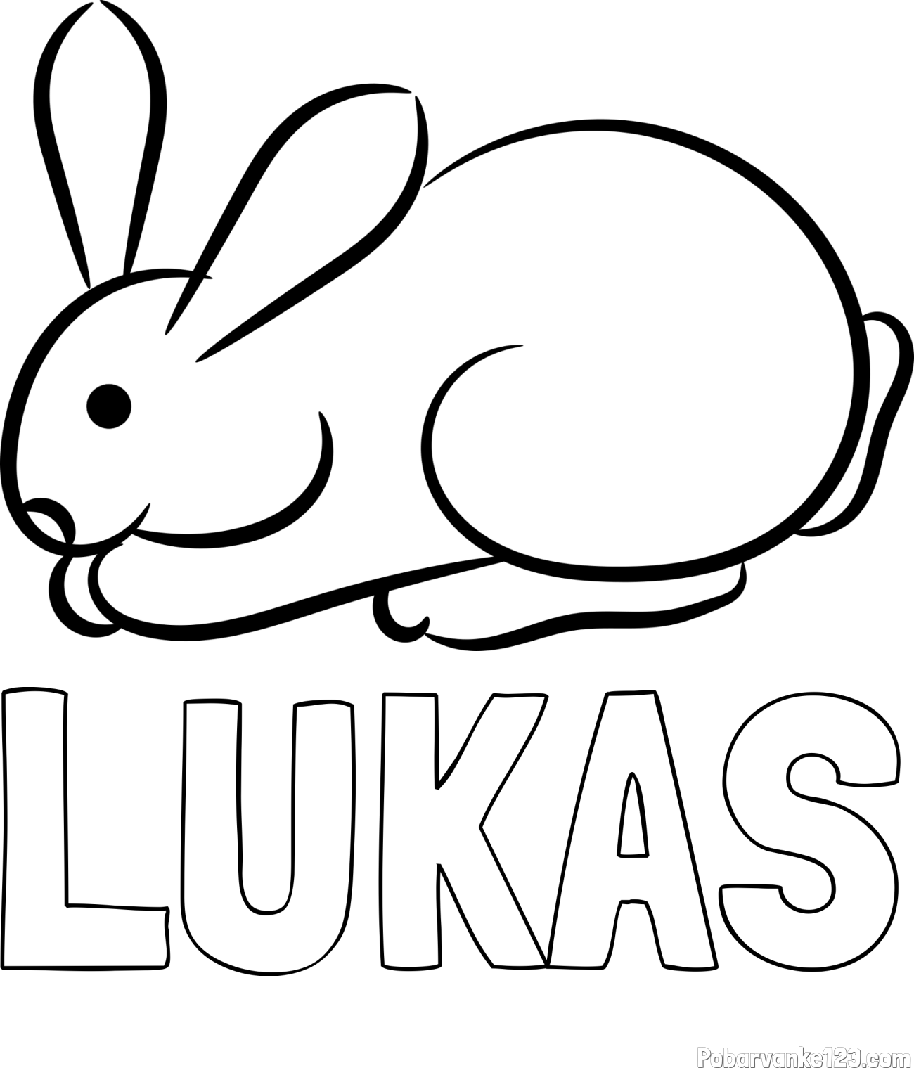 Pobarvanka imena LUKAS in pobarvanka majhnega zajčka