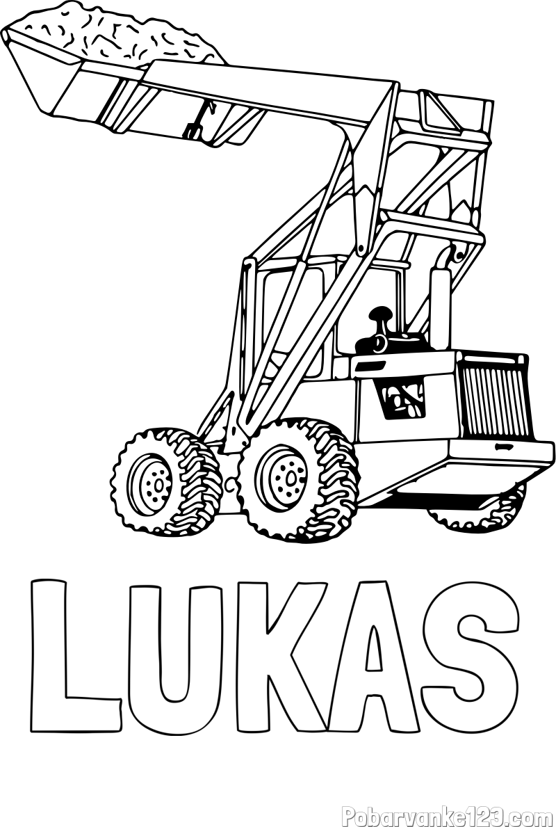 Pobarvanka imena LUKAS in pobarvanka velikega traktorja