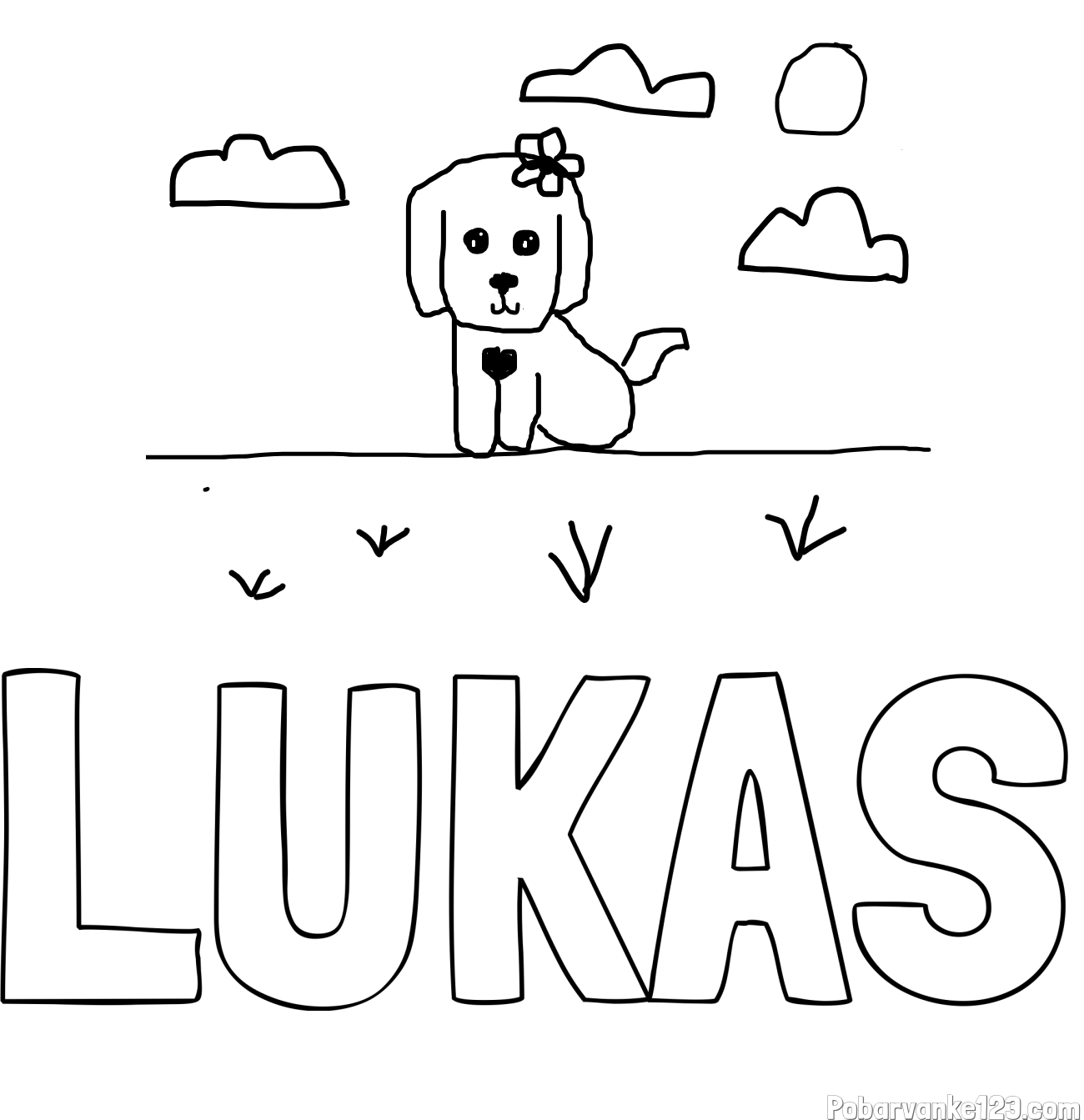Pobarvanka imena LUKAS in ZA PSIČKO LIZO