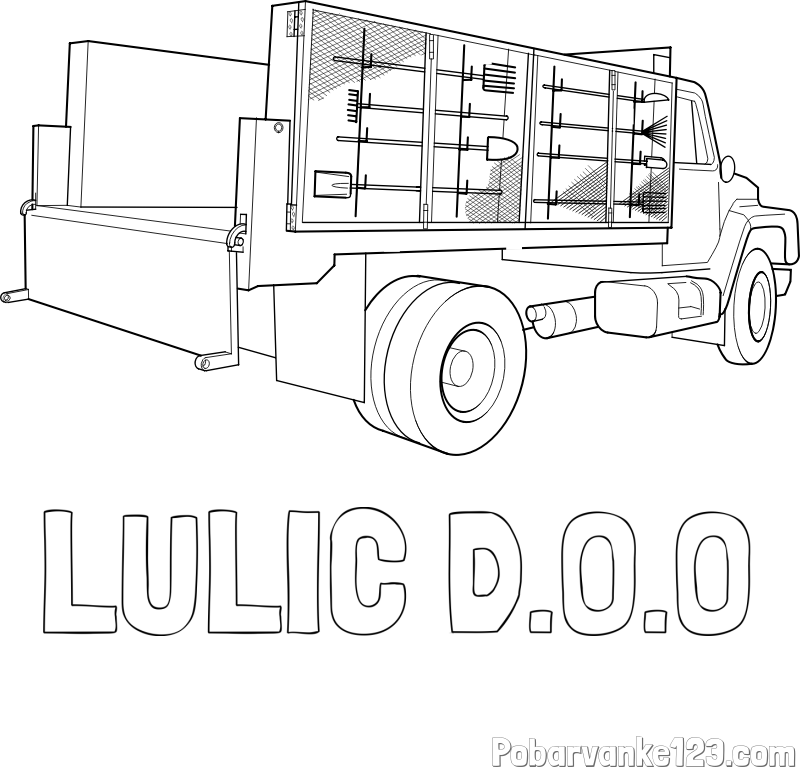 Pobarvanka imena LULIĆ D.O.O in pobarvanka velikega kamiona z orodjem