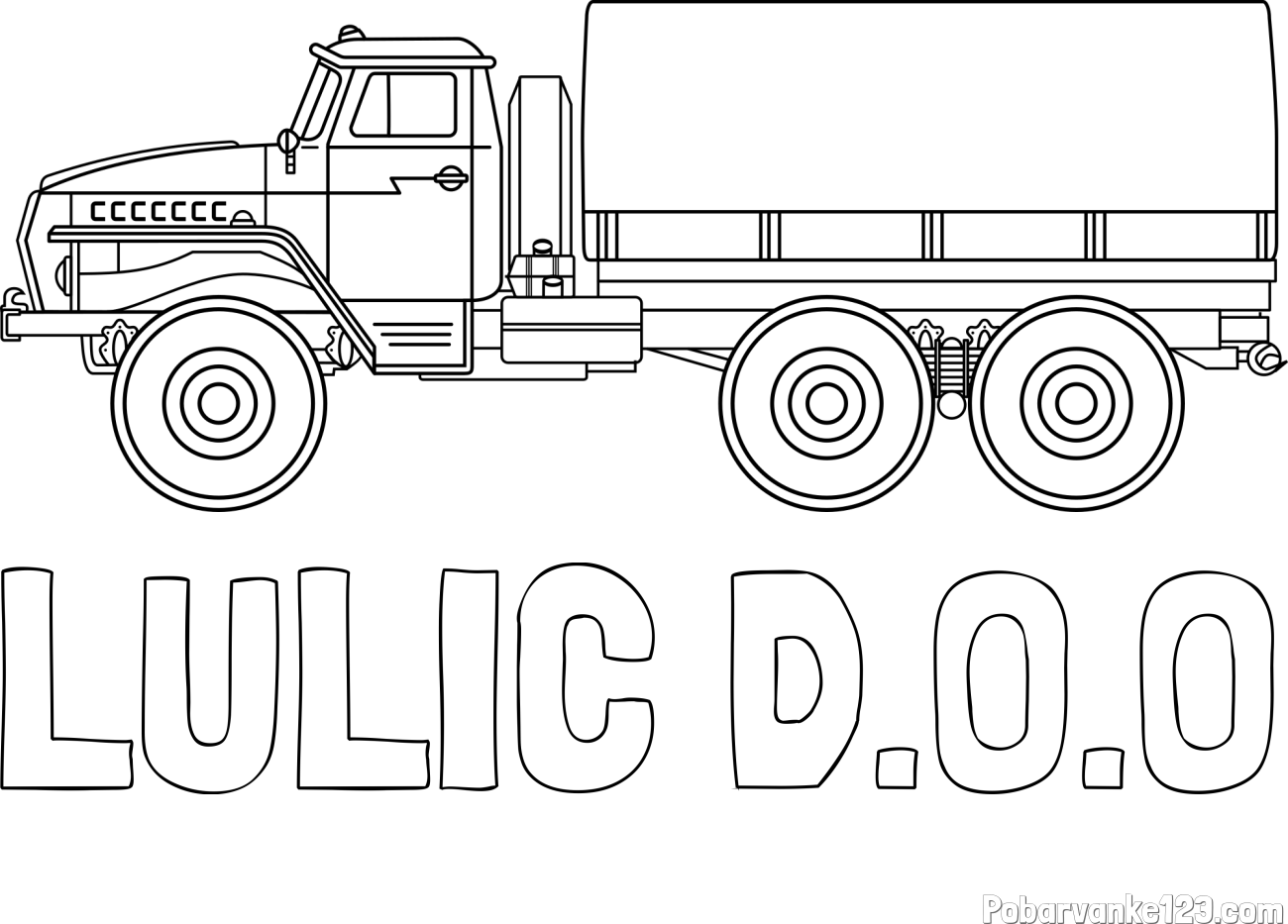 Pobarvanka imena LULIĆ D.O.O in pobarvanka velikega kamiona za prevoz težkega tovora