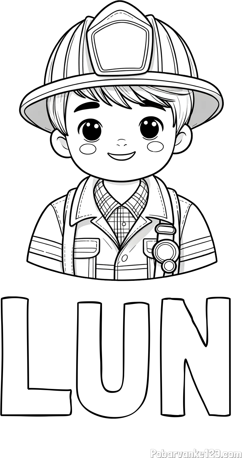 Pobarvanka imena LUN in pobarvanka mladega gasilca