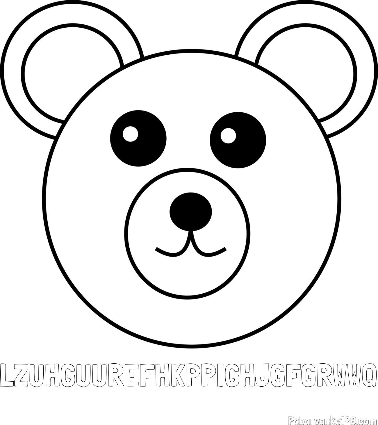 Pobarvanka imena LZUHGUUREFHKPPIGHJGFGRWWQ in preprosta pobarvanka medvedka