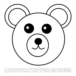 Online izdelana pobarvanka - Pobarvanka imena LZUHGUUREFHKPPIGHJGFGRWWQ in preprosta pobarvanka medvedka