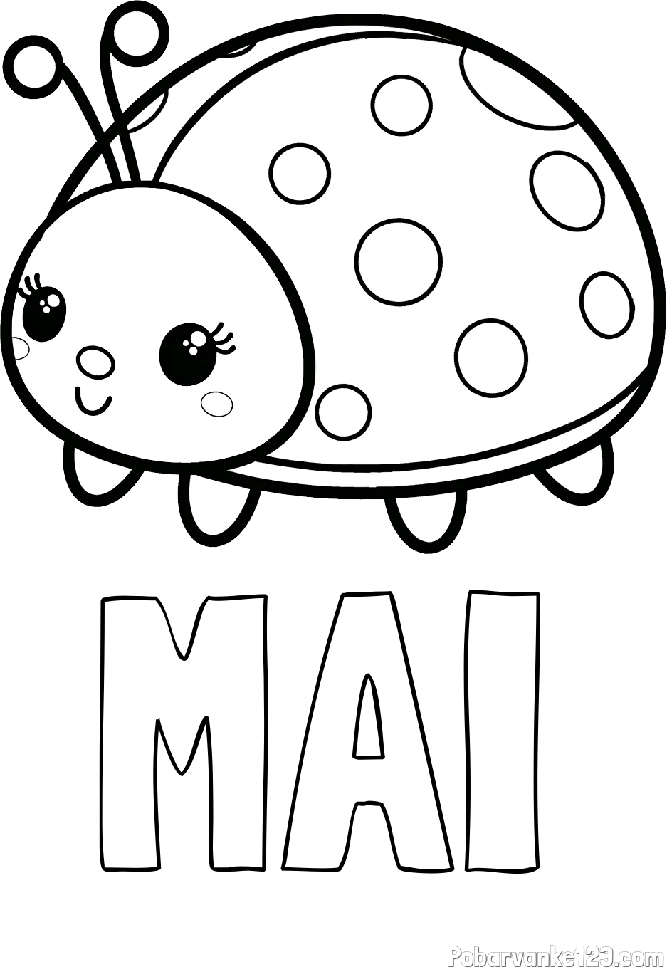 Pobarvanka imena MAI in pobarvanka ljubke pikapolonice