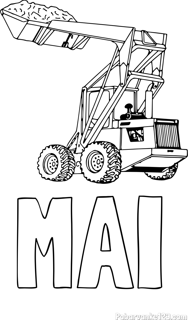Pobarvanka imena MAI in pobarvanka velikega traktorja