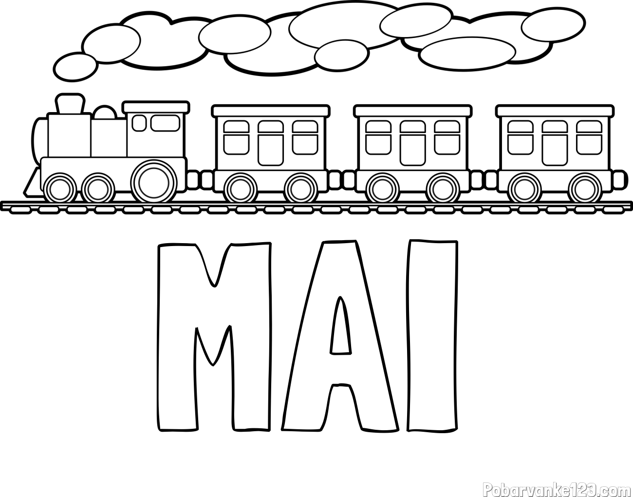 Pobarvanka imena MAI in pobarvanka vlaka
