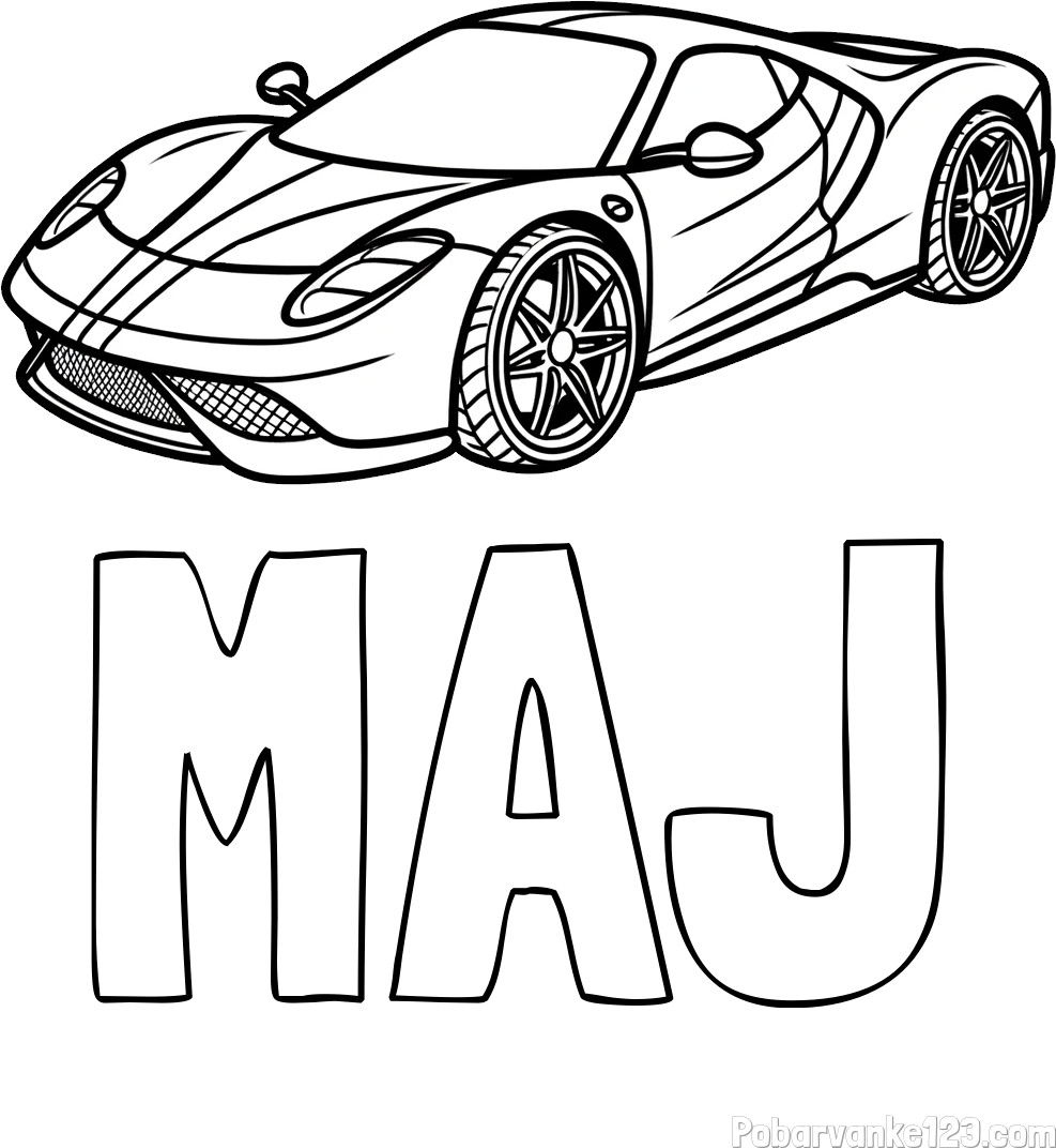 Pobarvanka imena MAJ