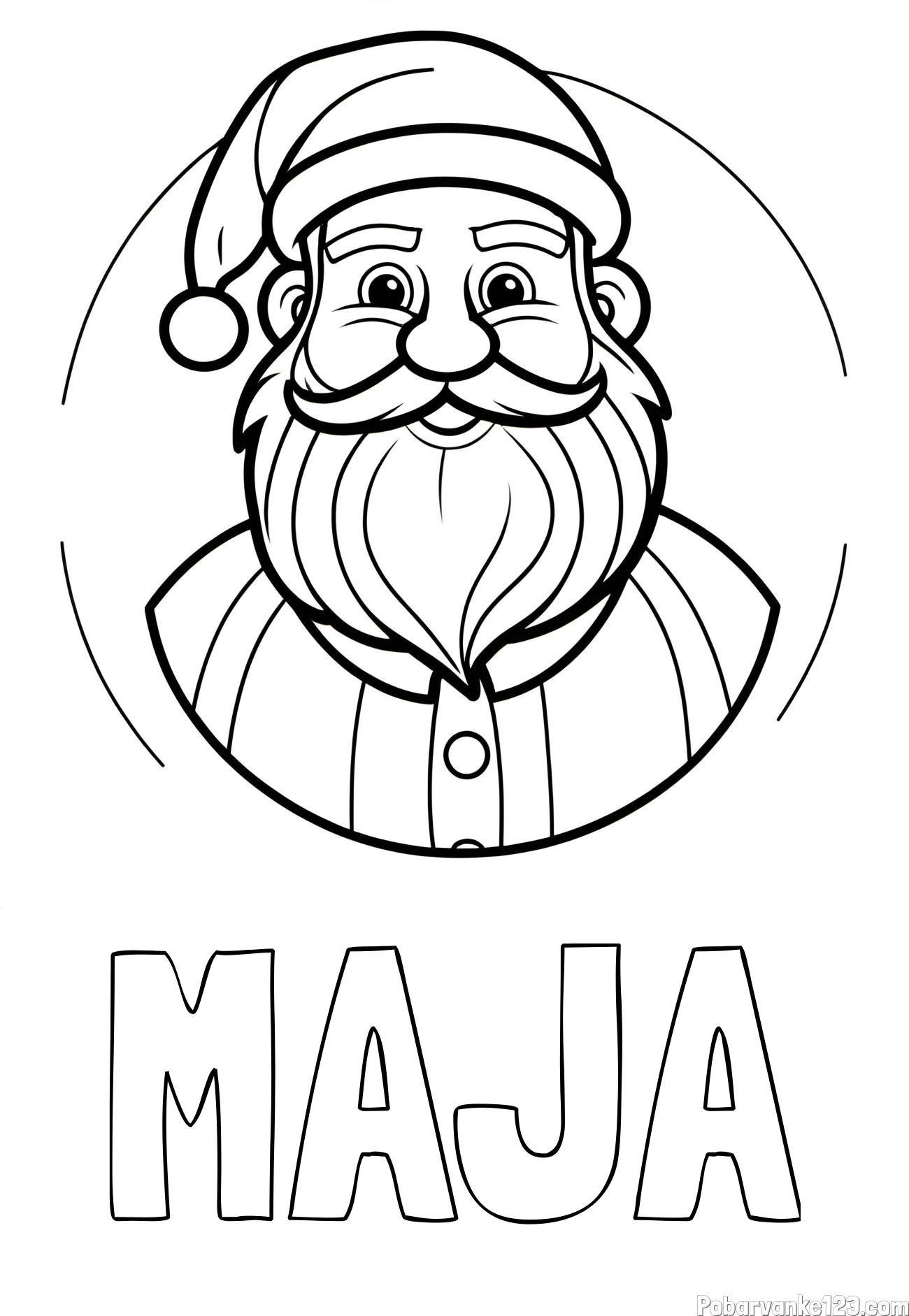 Pobarvanka imena MAJA in otroška pobarvanka veselega Božička