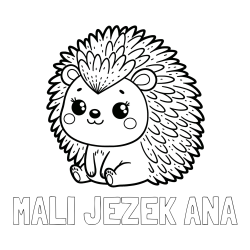 Online izdelana pobarvanka - Pobarvanka imena MALI JEŽEK ANA in pobarvanka nasmejanega ježka