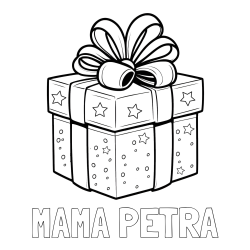 Online izdelana pobarvanka - Pobarvanka imena MAMA PETRA in pobarvanka božičnega darila