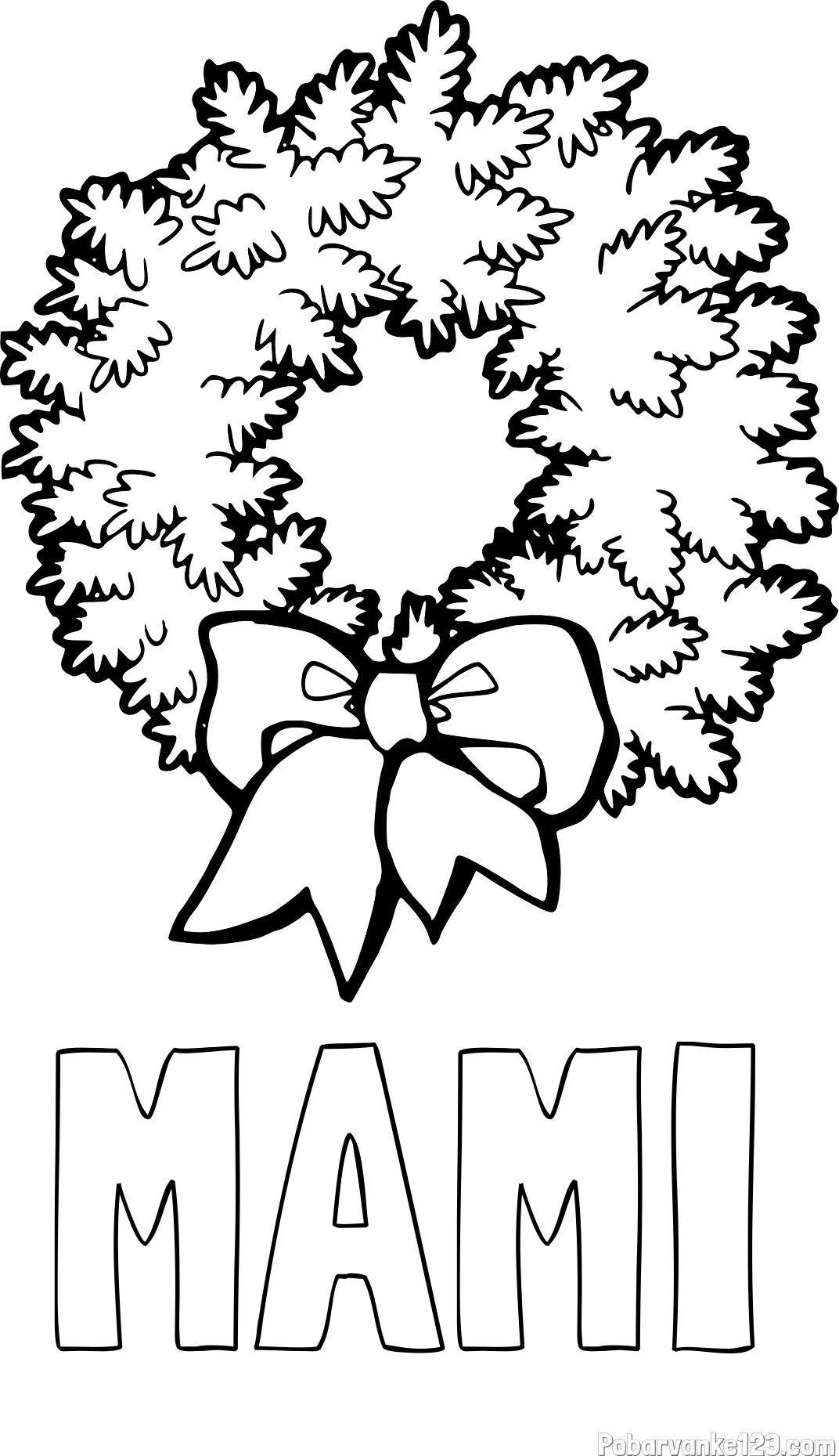 Pobarvanka imena MAMI in adventni venček