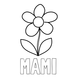 Pobarvanka imena MAMI in otroška pobarvanka rože