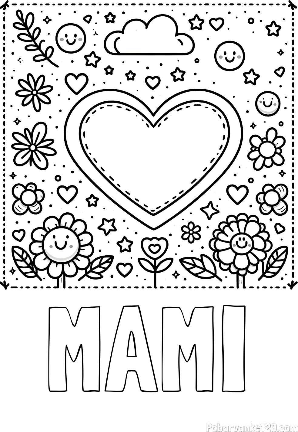 Pobarvanka imena MAMI
