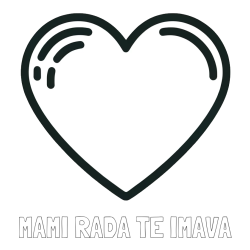 Online izdelana pobarvanka - Pobarvanka imena MAMI RADA TE IMAVA in pobarvanka lepega srčka