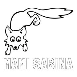Online izdelana pobarvanka - Pobarvanka imena MAMI SABINA in otroška pobarvanka ljubke lisičke