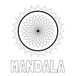 Online izdelana pobarvanka - Pobarvanka imena MANDALA in pobarvanka mandale 2